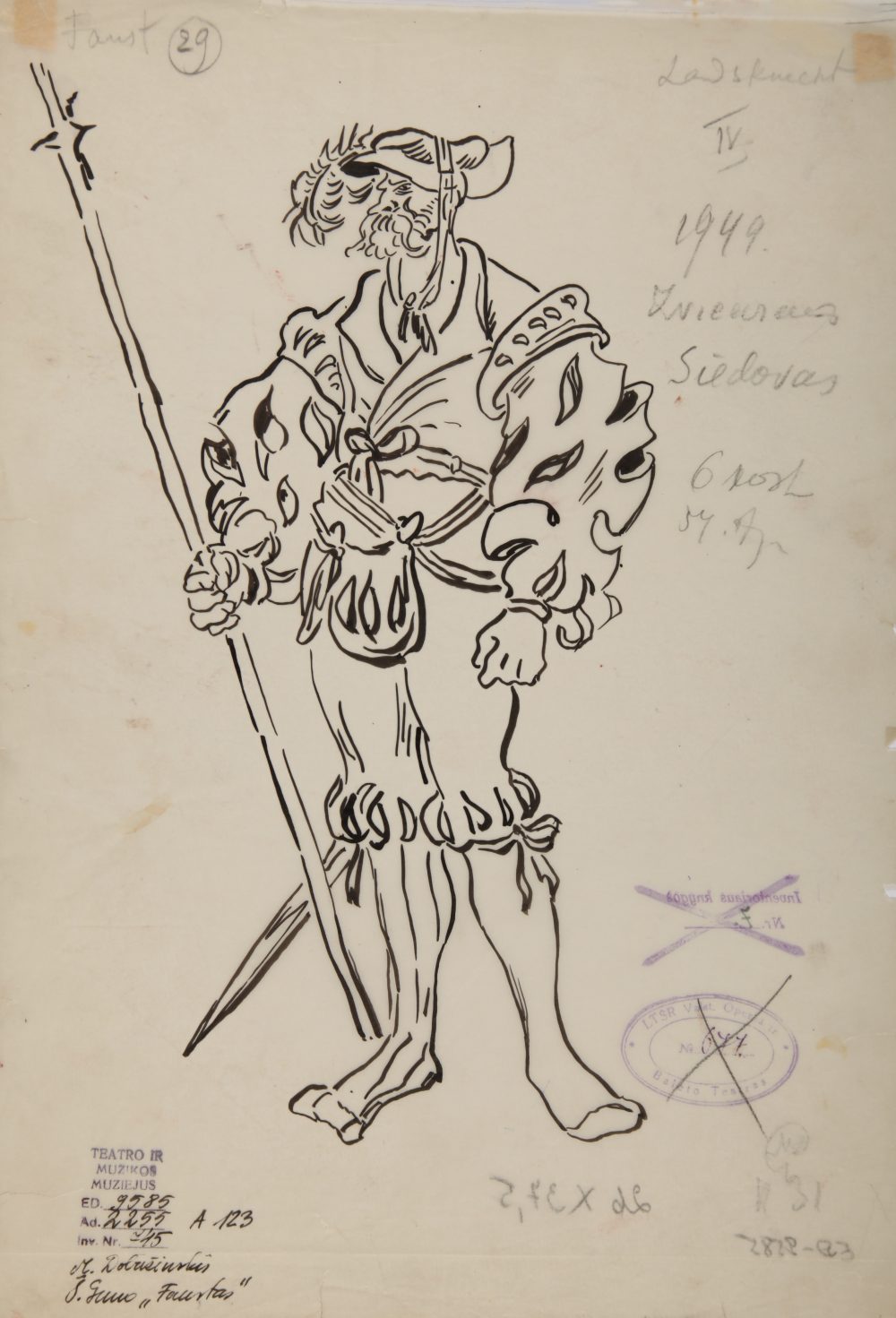 opera „Tanhoizeris“, Mstislavas Dobužinskis, Kostiumo eskizas