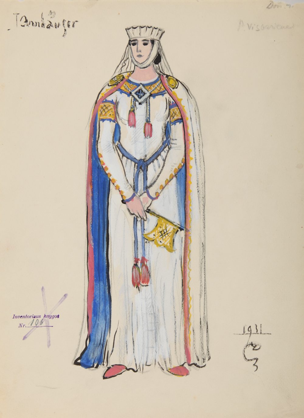 Opera „Tanhoizeris“, Mstislavas Dobužinskis, kostiumo eskizas