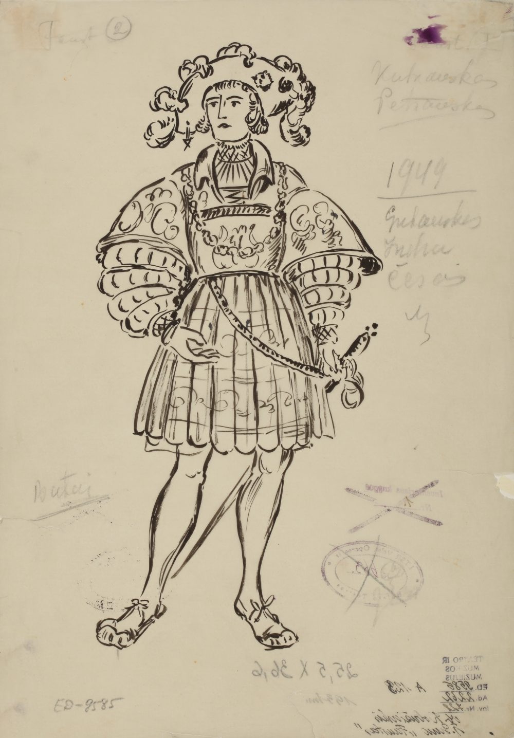 opera „Tanhoizeris“, Mstislavas Dobužinskis, Kostiumo eskizas