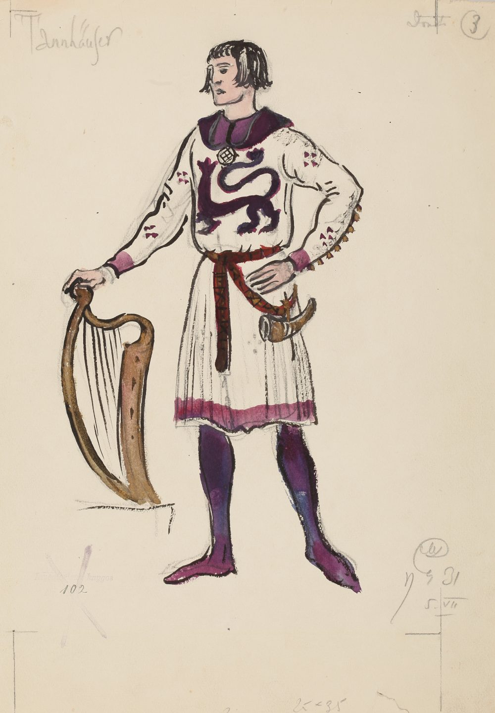 Opera „Tanhoizeris“, Mstislavas Dobužinskis, kostiumo eskizas